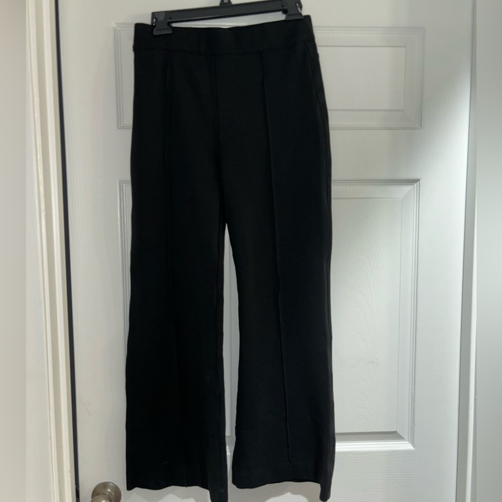 SPANX The Perfect Pant Black Flare Leg High Rise Elastic Waist Ponte Trousers MP